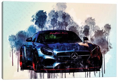 Mercedes Gts Amg 2017 Prior Design Red Black Wheels Tuning German Sports Cars Canvas Art Print - Sissy Angelastro