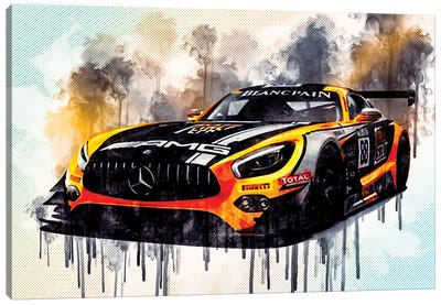 Mercedes-Amg 2018 Akka Asp Dtm Racing Tuning German Sports Cars Canvas Art Print - Cars By Brand