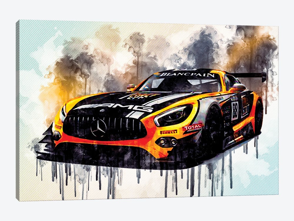 Mercedes-Amg 2018 Akka Asp Dtm Racing Tuning German Sports Cars by Sissy Angelastro 1-piece Canvas Art Print
