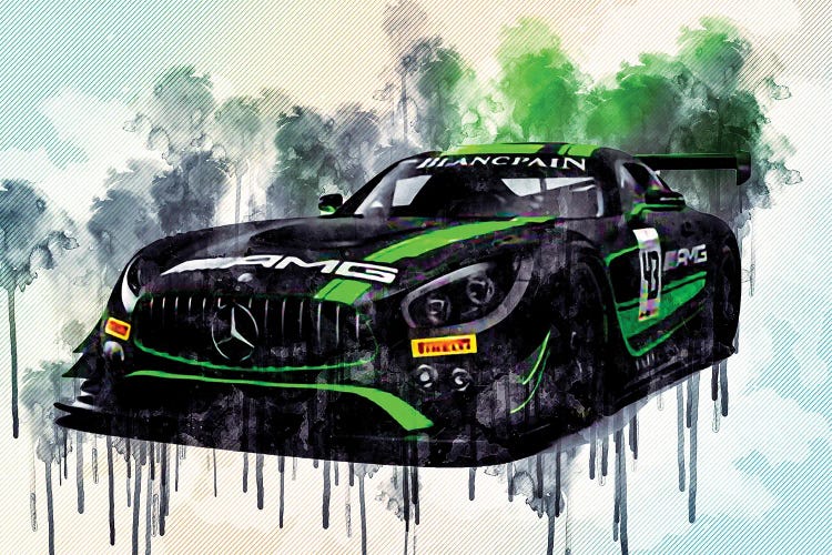 Mercedes-Amg 2018 Dtm Front View Strakka Racing Black Green Sports German Sports Cars