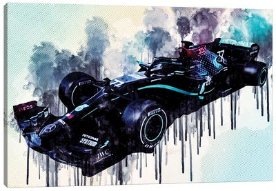 Mercedes-Amg F1 W11 Eq Performance 2020 Formula 1 Mercedes-Amg Petronas F1 Team Valtteri Bottas F1 2020 Racing Car Canvas Art Print - Cars By Brand