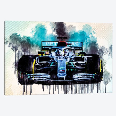 Mercedes-Amg F1 W11 Eq Performance Close-Up Lewis Hamilton 2020 F1 Cars Raceway Formula 1 Canvas Print #SSY145} by Sissy Angelastro Canvas Art Print
