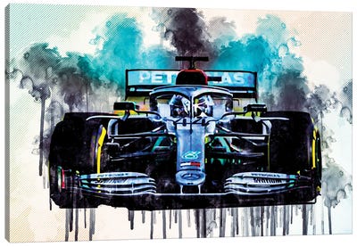 Mercedes-Amg F1 W11 Eq Performance Close-Up Lewis Hamilton 2020 F1 Cars Raceway Formula 1 Canvas Art Print