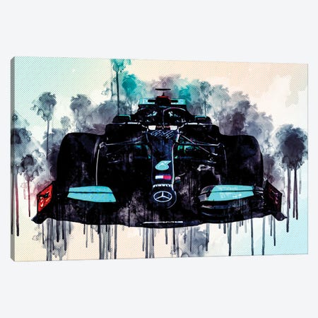 Mercedes-Amg F1 W12 2021 Front View Exterior New W12 F1 2021 Race Cars Formula 1 Canvas Print #SSY146} by Sissy Angelastro Canvas Art Print