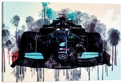 Mercedes-Amg F1 W12 2021 Front View Exterior New W12 F1 2021 Race Cars Formula 1 Canvas Art Print - Auto Racing Art