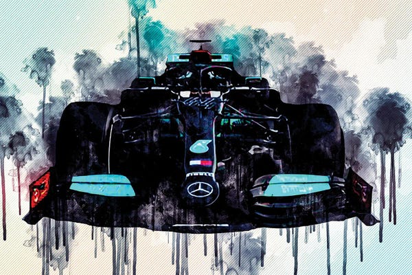 Mercedes-Benz: Mercedes-Amg F1 W12 2021 Front View Exterior New W12 F1 2021 Race Cars Formula 1 by Sissy Angelastro