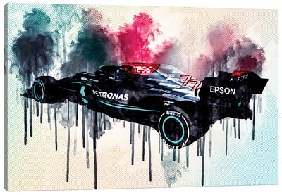Mercedes-Amg F1 W12 E Performance 2021 Rear View Exterior F1 2021 Race Cars Formula 1 Canvas Art Print - Sissy Angelastro