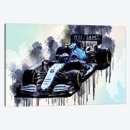 Nicholas Latifi Williams Fw43B On Track Raceway Formula 1 2021 F1 Cars Sportscars Canvas Print #SSY149} by Sissy Angelastro Canvas Artwork