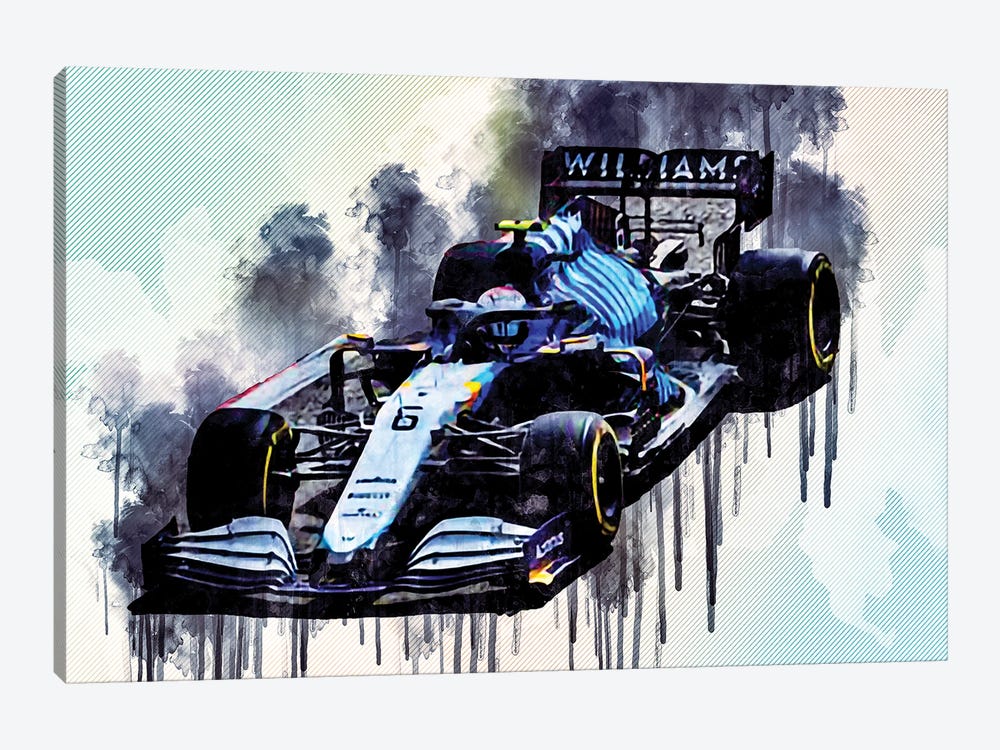 Nicholas Latifi Williams Fw43B On Track Raceway Formula 1 2021 F1 Cars Sportscars by Sissy Angelastro 1-piece Canvas Art