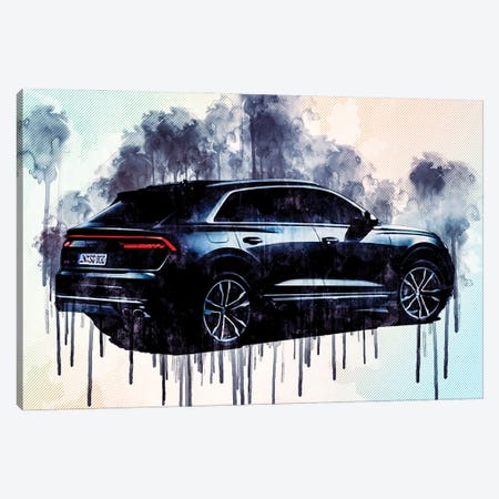 2020 Audi Sq8 Rear View Exterior Gray Suv Canvas Print #SSY14} by Sissy Angelastro Canvas Print