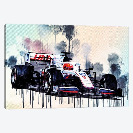 Nikita Mazepin 2021 Haas Vf-21 Haas F1 Team Russian Racing Drivers Formula 1 Canvas Print #SSY150} by Sissy Angelastro Canvas Art Print