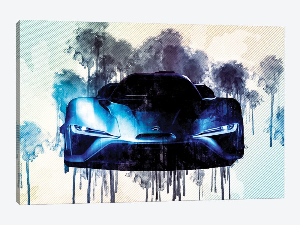 Nio Ep9 2019 Front View Exterior Hypercar Luxury by Sissy Angelastro 1-piece Canvas Art Print