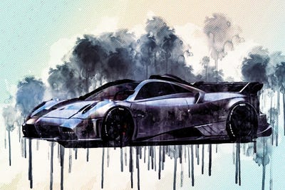 Pagani Imola 2021 Silver Hypercar Front View Exterior New Silver Imola Italian Sports Cars by Sissy Angelastro canvas print