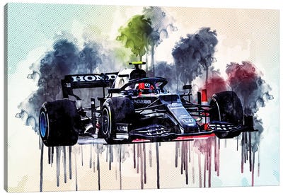 Pierre Gasly Alphatauri At02 2021 F1 Cars Formula 1 Sportscars Canvas Art Print - Sissy Angelastro