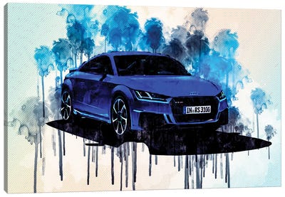 2020 Audi TT RS Blue Sports Canvas Art Print