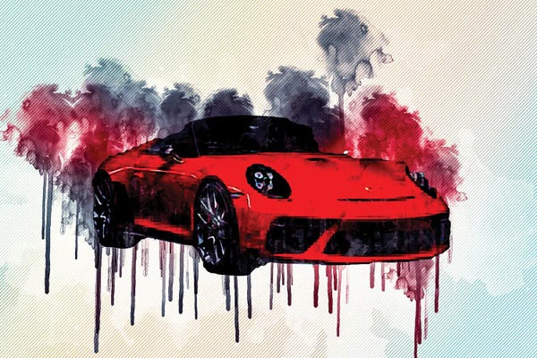 Porsche: Porsche 911 Speedster Ii Concept 2018 Red Sports Tuning Front View Exterior German Sports Cars by Sissy Angelastro