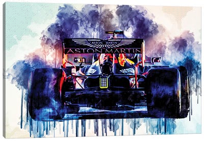 Red Bull Rb16 Back View Raceway 2020 F1 Cars Max Verstappen Formula 1 Bokeh Aston Martin Red Bull Racing Canvas Art Print - Sissy Angelastro