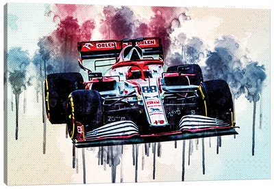Robert Kubica Alfa Romeo Racing C41 On Track Raceway Formula 1 2021 F1 Cars Sportscars Canvas Art Print - Alfa Romeo