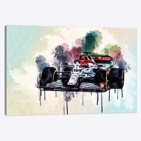 Robert Kubica Raceway Alfa Romeo Racing C41 On Track Formula 1 2021 F1 Cars Sportscars Canvas Print #SSY170} by Sissy Angelastro Canvas Print