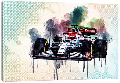 Robert Kubica Raceway Alfa Romeo Racing C41 On Track Formula 1 2021 F1 Cars Sportscars Canvas Art Print - Alfa Romeo