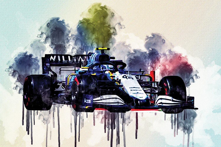 Roy Nissany Williams Fw43B On Track Raceway Formula 1 2021 F1 Cars Sportscars by Sissy Angelastro wall art