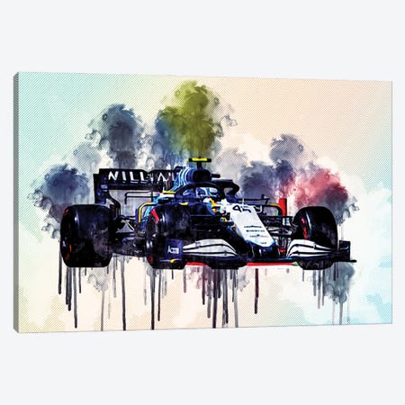 Roy Nissany Williams Fw43B On Track Raceway Formula 1 2021 F1 Cars Sportscars Canvas Print #SSY171} by Sissy Angelastro Canvas Art Print
