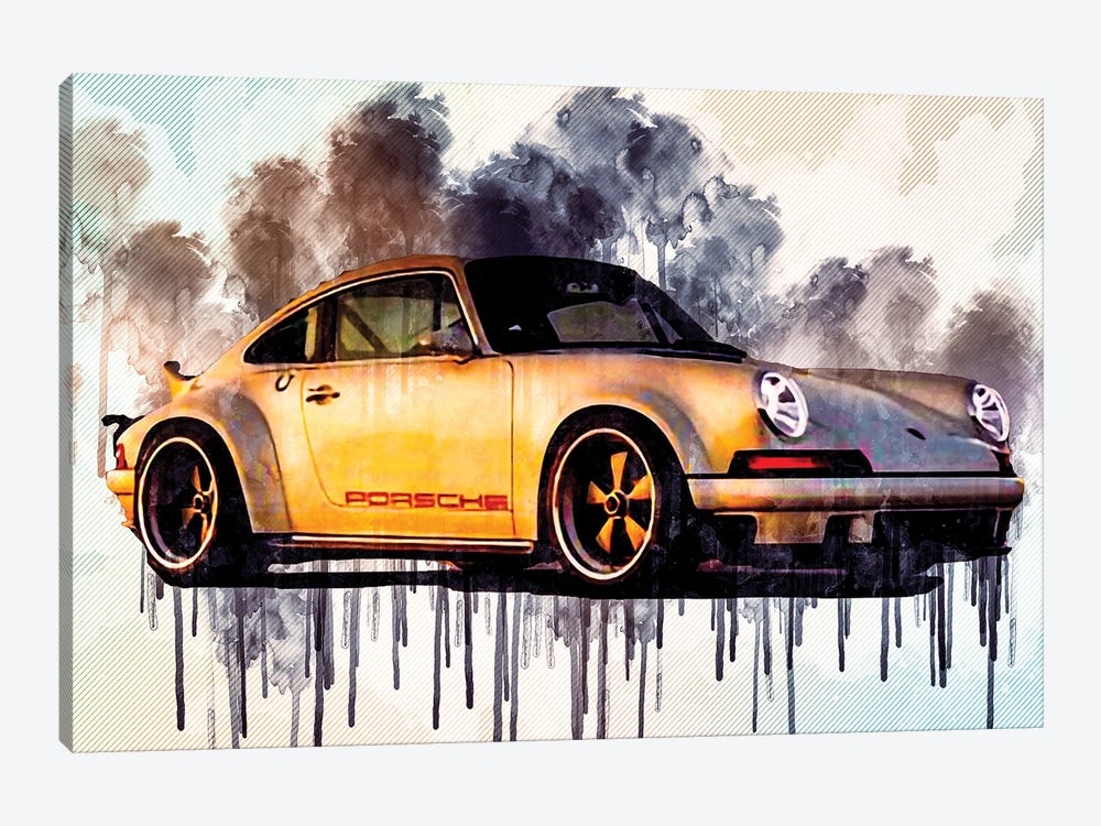 Singer Dls 2018 Porsche 911 Sports Tuning German Sports Cars by Sissy Angelastro 1-piece Canvas Wall Art