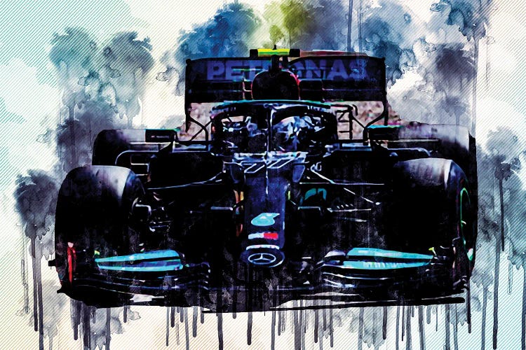 Valtteri Bottas Raceway 2021 Mercedes-Amg F1 W12 Mercedes-Amg Petronas Formula One Team British Racing Drivers Formula 1 F1 by Sissy Angelastro wall art