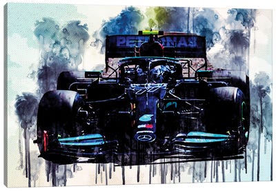 Valtteri Bottas Raceway 2021 Mercedes-Amg F1 W12 Mercedes-Amg Petronas Formula One Team British Racing Drivers Formula 1 F1 Canvas Art Print