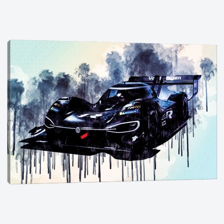 Volkswagen Id R Pikes Peak 2018 Electric Race Car Supercar German Sports Cars Canvas Print #SSY180} by Sissy Angelastro Canvas Art