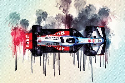 Williams Fw43 Minimalism Top View 2020 F1 Cars Formula 1 by Sissy Angelastro metal wall art