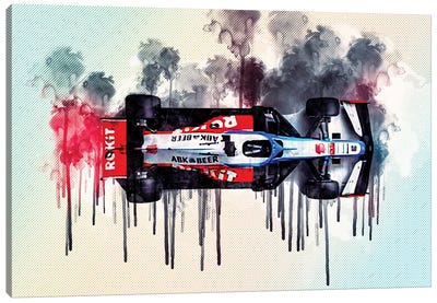Williams Fw43 Minimalism Top View 2020 F1 Cars Formula 1 Canvas Art Print - Sissy Angelastro