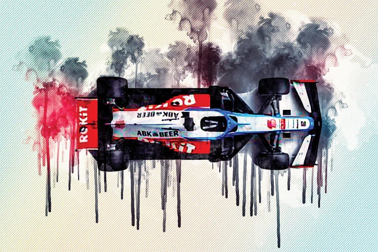 Williams Fw43 Minimalism Top View 2020 F1 Cars Formula 1 by Sissy Angelastro wall art