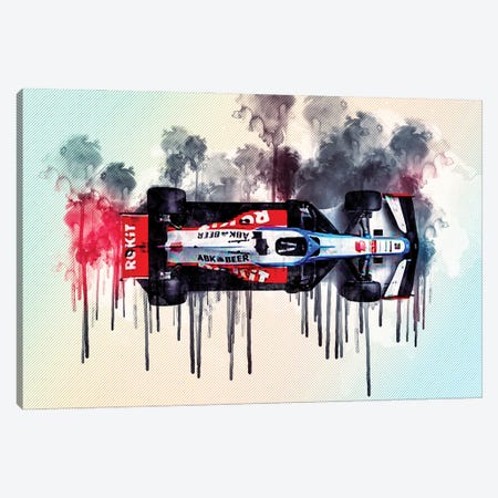 Williams Fw43 Minimalism Top View 2020 F1 Cars Formula 1 Canvas Print #SSY181} by Sissy Angelastro Canvas Wall Art