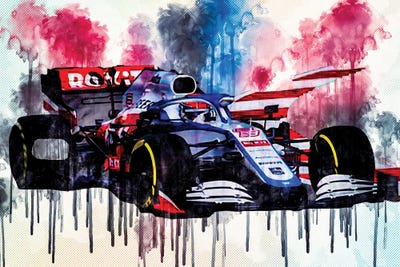 Williams Fw43 On Track Raceway 2020 F1 Cars Formula 1 by Sissy Angelastro canvas print