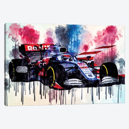 Williams Fw43 On Track Raceway 2020 F1 Cars Formula 1 Canvas Print #SSY182} by Sissy Angelastro Canvas Art