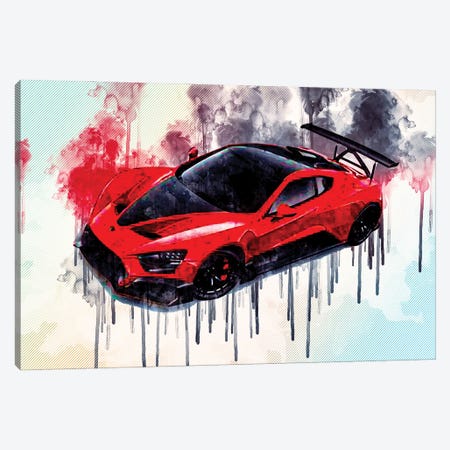 Zenvo Tsr-S 2019 Hypercar Top View Red Sports Racing Car New Red Canvas Print #SSY184} by Sissy Angelastro Canvas Print