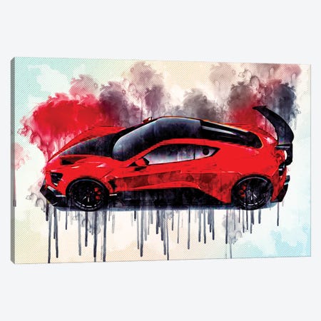 Zenvo Tsr-S 2019 View From Above Red Hypercar New Sports Cars Canvas Print #SSY185} by Sissy Angelastro Art Print