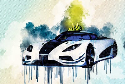 Koenigsegg Agera Hypercar Sports Cars Tuning White by Sissy Angelastro canvas print
