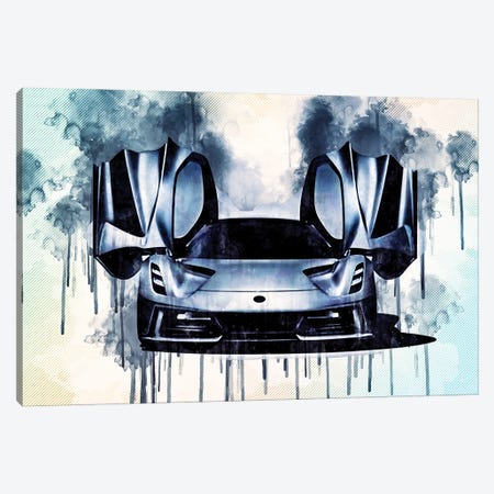 2020 Lotus Evija Electric Hypercar Exterior Front View Canvas Print #SSY18} by Sissy Angelastro Canvas Art