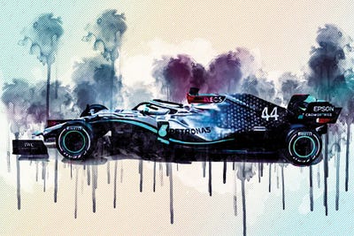 2020 Mercedes-Amg F1 W11 Eq Performance Side View Exterior Formula 1 F1 Racing Car by Sissy Angelastro framed canvas print