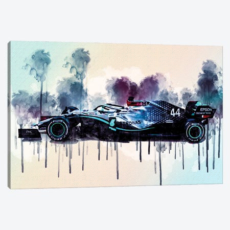 2020 Mercedes-Amg F1 W11 Eq Performance Side View Exterior Formula 1 F1 Racing Car Canvas Print #SSY194} by Sissy Angelastro Canvas Artwork