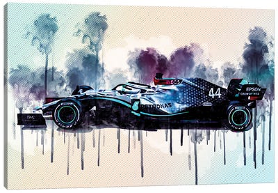 2020 Mercedes-Amg F1 W11 Eq Performance Side View Exterior Formula 1 F1 Racing Car Canvas Art Print - Auto Racing Art