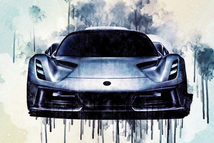 2020 Lotus Evija Front View Hypercar by Sissy Angelastro wall art