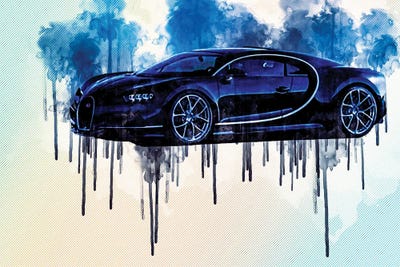 2017 New Hypercar Bugatti Chiron by Sissy Angelastro framed canvas print