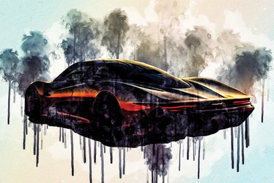 2020 Mclaren Speedtail Exterior Rear View Hypercar by Sissy Angelastro canvas print