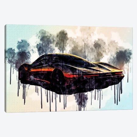 2020 Mclaren Speedtail Exterior Rear View Hypercar Canvas Print #SSY20} by Sissy Angelastro Canvas Art Print