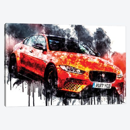 Car 2018 Jaguar XE SV Canvas Print #SSY211} by Sissy Angelastro Canvas Artwork