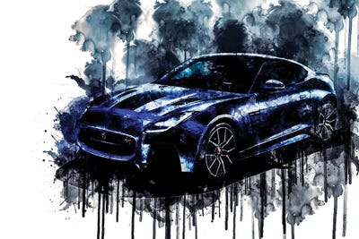 Car 2018 Jaguar F Type SVR Graphic Pack Coupe by Sissy Angelastro canvas print