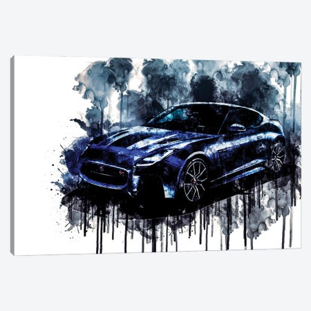 Car 2018 Jaguar F Type SVR Graphic Pack Coupe Canvas Print #SSY214} by Sissy Angelastro Canvas Print